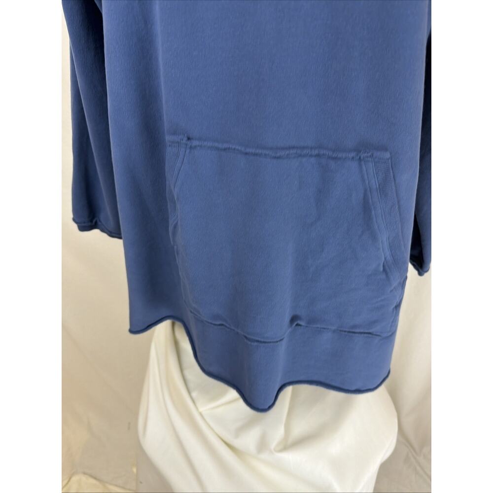 NWT Kleen Blue Long Sleeve Kangaroo Pocket High Low Hem Tunic Top #0726 SZ Large - Picture 6 of 9